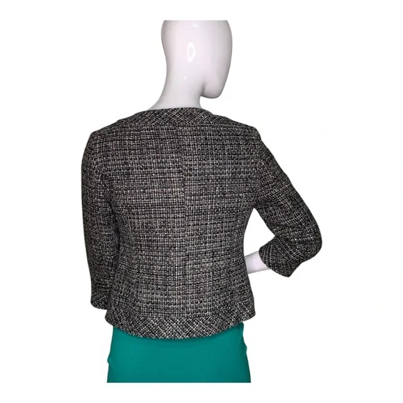 Banana Republic Tweed Blazer Jacket 3/4 Sleeves Full Lining Size 2 - Picture 8 of 14
